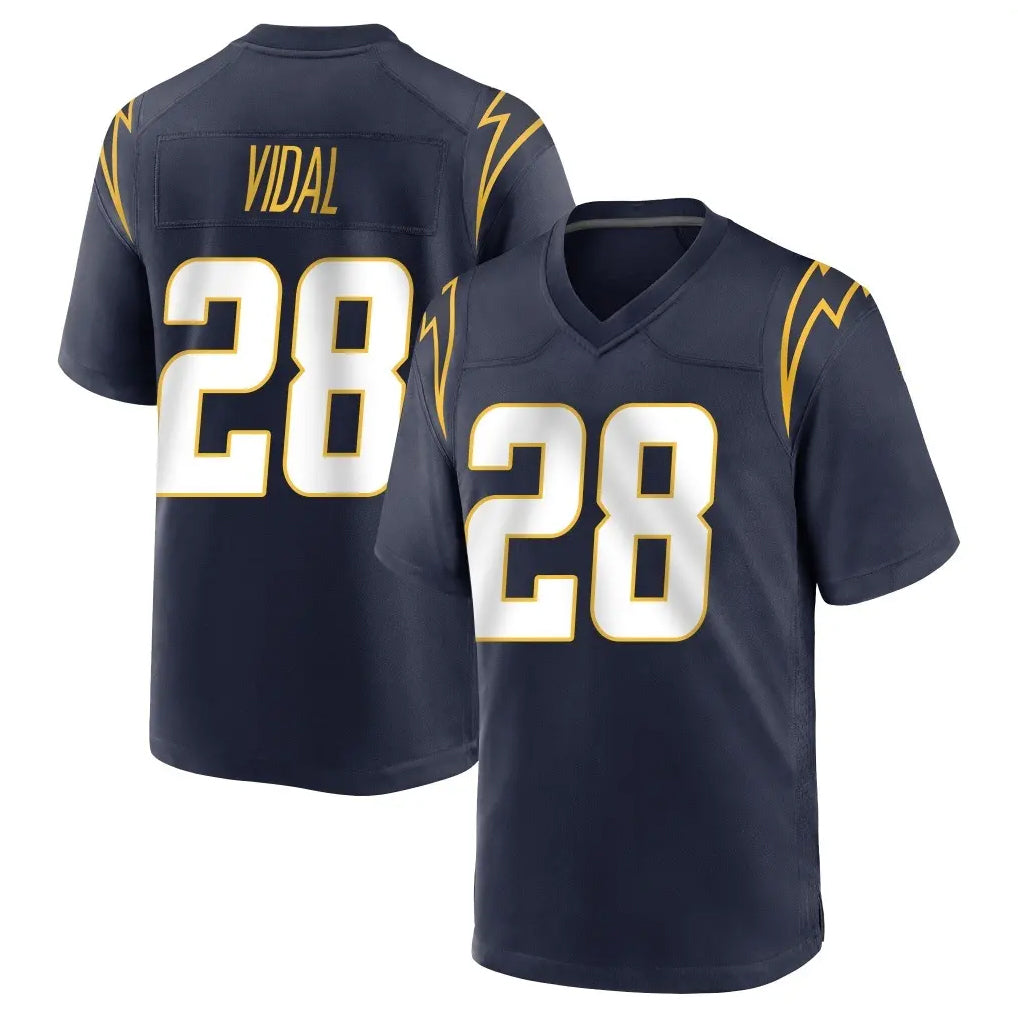 Kooe LA.Chargers #28 Kimani Vidal Player Navy Home Game Stitched Jerseys
