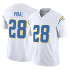 Kooe LA.Chargers #28 Kimani Vidal Player White Limited Vapor F.U.S.E. Home Game Stitched Jerseys