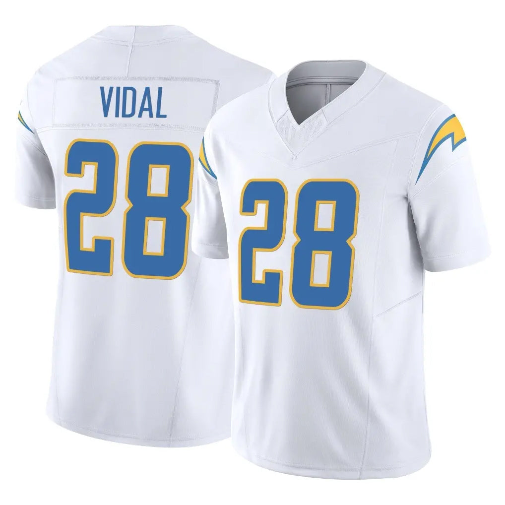 Kooe LA.Chargers #28 Kimani Vidal Player White Limited Vapor F.U.S.E. Home Game Stitched Jerseys