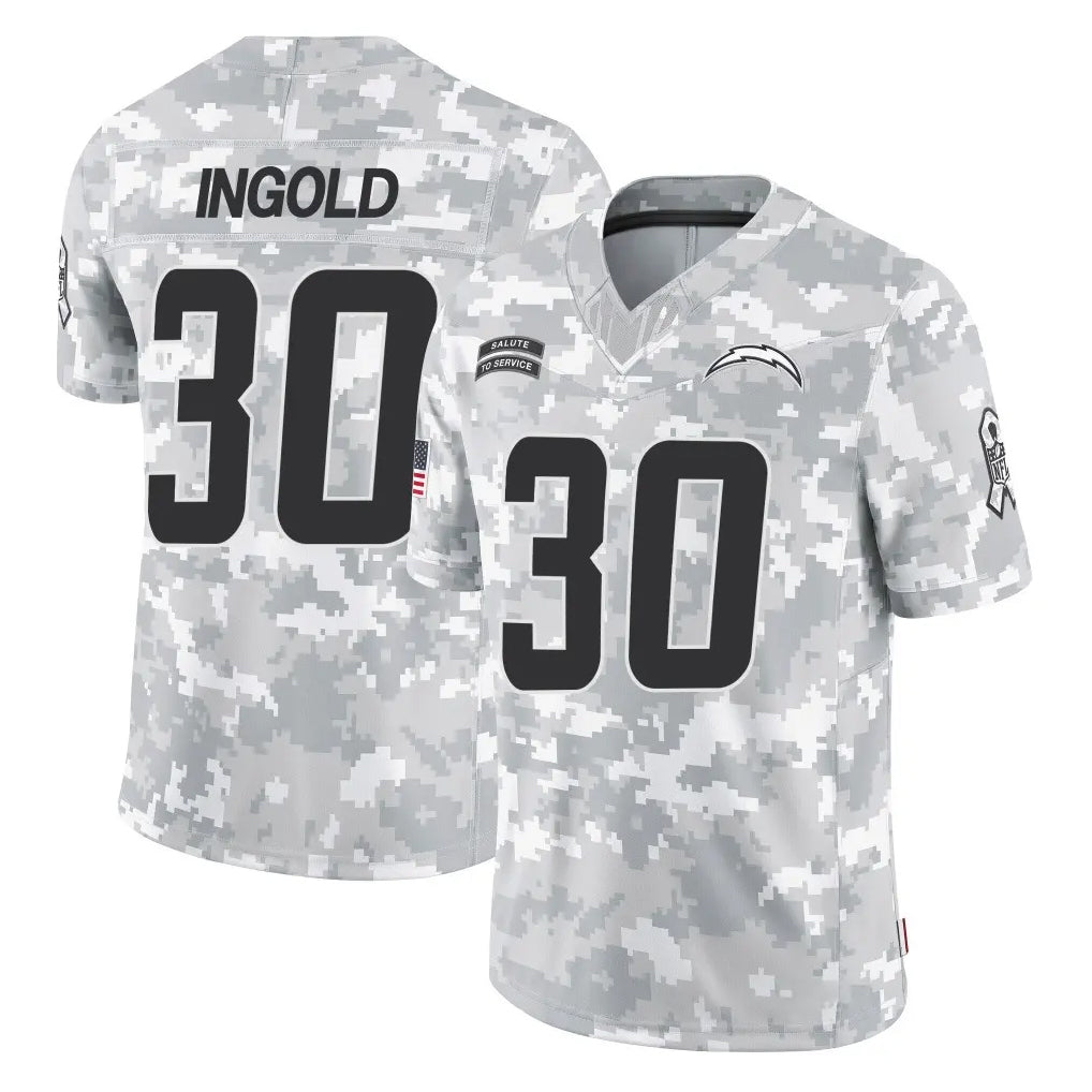 Kooe LA.Chargers #30 Alec Ingold Player Arctic Camo Salute To Service Limited Game Stitched Jerseys