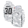 Kooe LA.Chargers #30 Alec Ingold Player Arctic Camo Salute to Service Hoodies Limited Game Stitched Jerseys