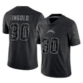 Kooe LA.Chargers #30 Alec Ingold Player Black Limited Reflective Home Game Stitched Jerseys