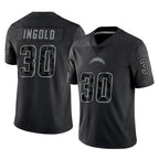 Kooe LA.Chargers #30 Alec Ingold Player Black Limited Reflective Home Game Stitched Jerseys