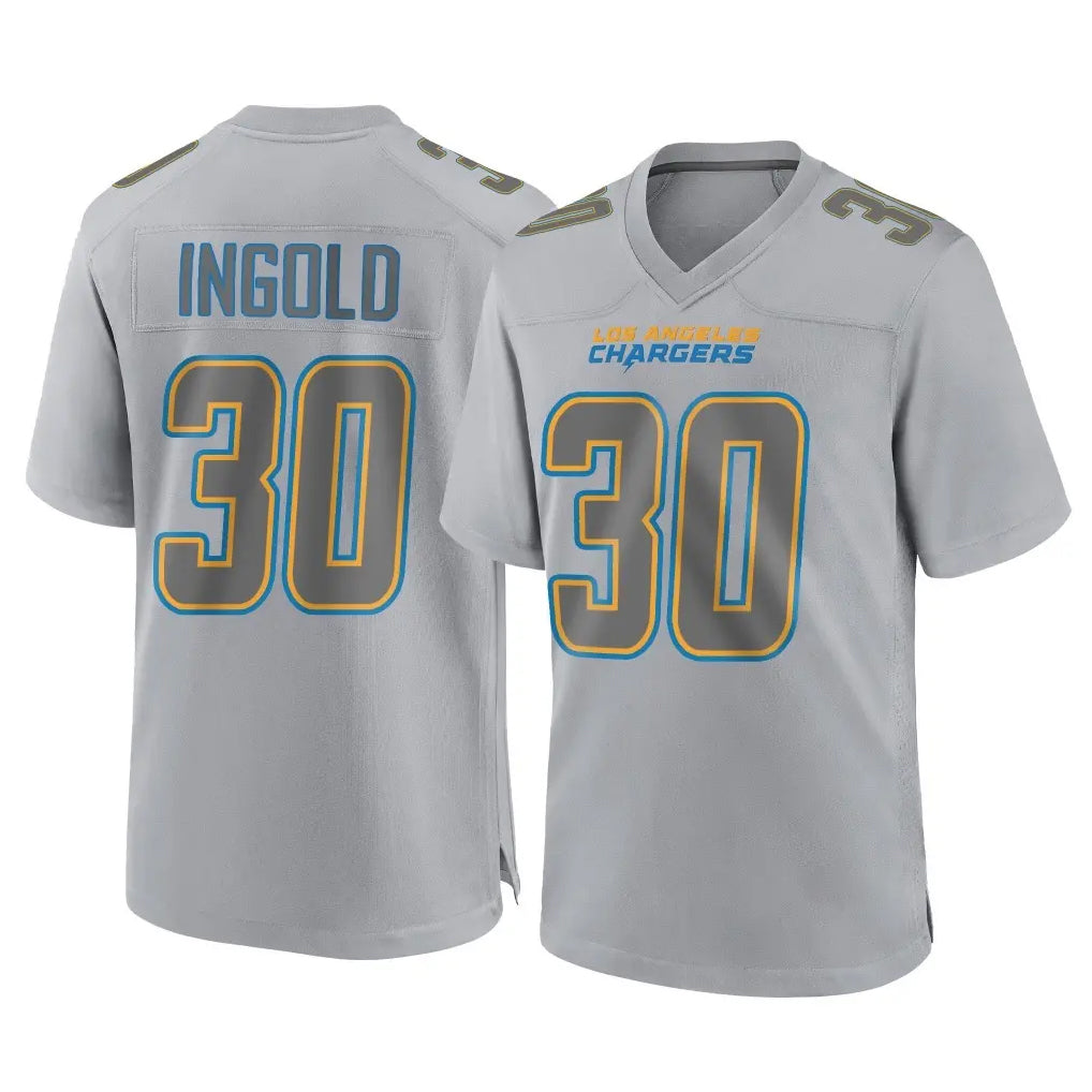Kooe LA.Chargers #30 Alec Ingold Player Gray Atmosphere Fashion Home Game Stitched Jerseys