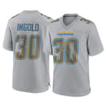 Kooe LA.Chargers #30 Alec Ingold Player Gray Atmosphere Fashion Home Game Stitched Jerseys