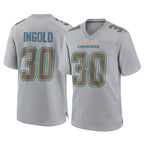 Kooe LA.Chargers #30 Alec Ingold Player Gray Atmosphere Fashion Home Game Stitched Jerseys