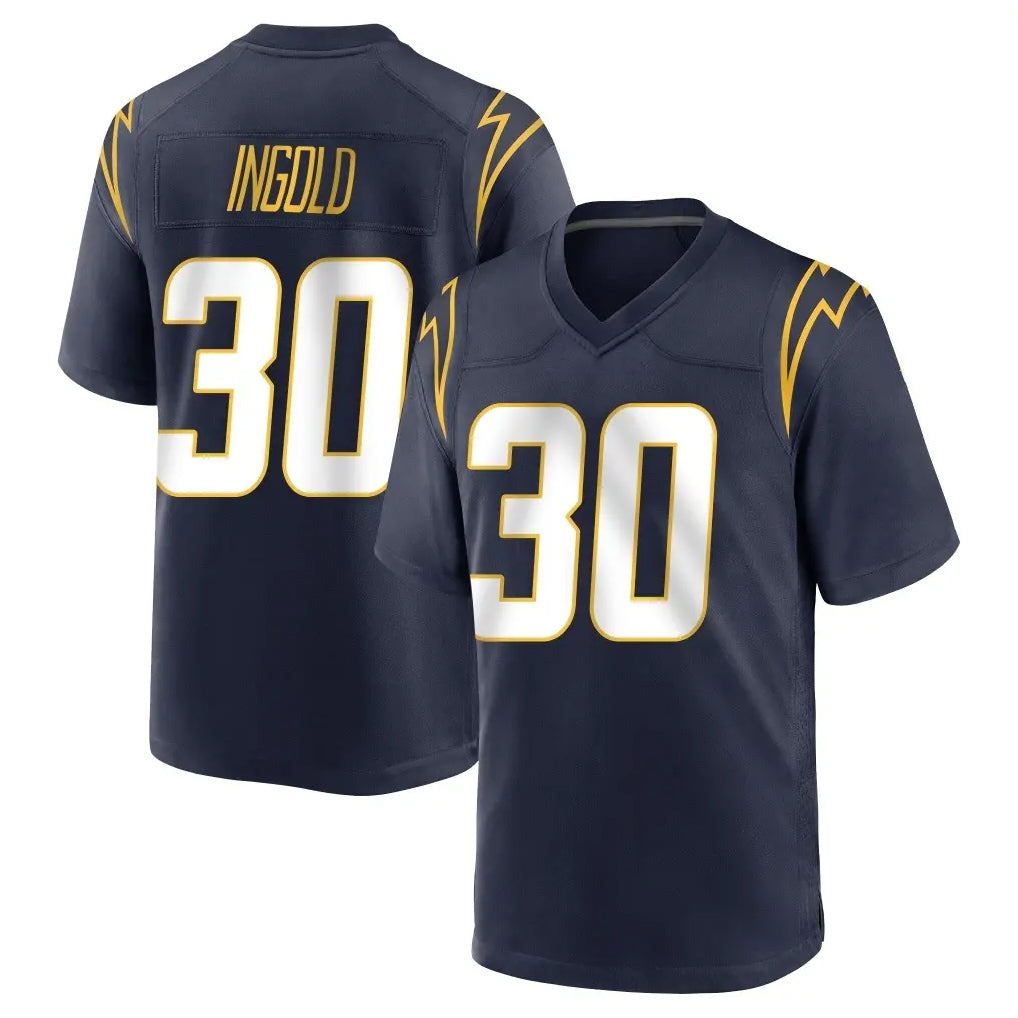 Kooe LA.Chargers #30 Alec Ingold Player Navy Home Game Stitched Jerseys
