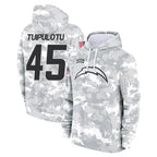 Kooe LA.Chargers #45 Tuli Tuipulotu Player Arctic Camo Salute to Service Hoodies Limited Game Stitched Jerseys