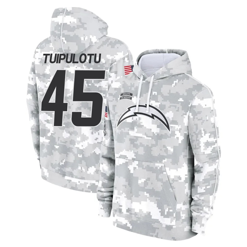 Kooe LA.Chargers #45 Tuli Tuipulotu Player Arctic Camo Salute to Service Hoodies Limited Game Stitched Jerseys
