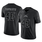 Kooe LA.Chargers #45 Tuli Tuipulotu Player Black Limited Reflective Home Game Stitched Jerseys