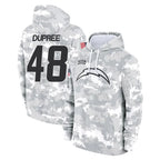 Kooe LA.Chargers #48 Bud Dupree Player Arctic Camo Salute to Service Hoodies Limited Game Stitched Jerseys