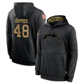 Kooe LA.Chargers #48 Bud Dupree Player Black Salute to Service Hoodies Limited Game Stitched Jerseys