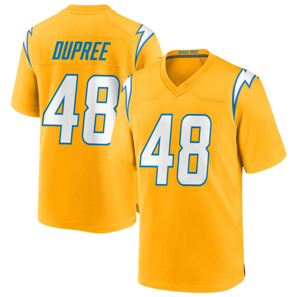 Kooe LA.Chargers #48 Bud Dupree Player Gold Home Game Stitched Jerseys