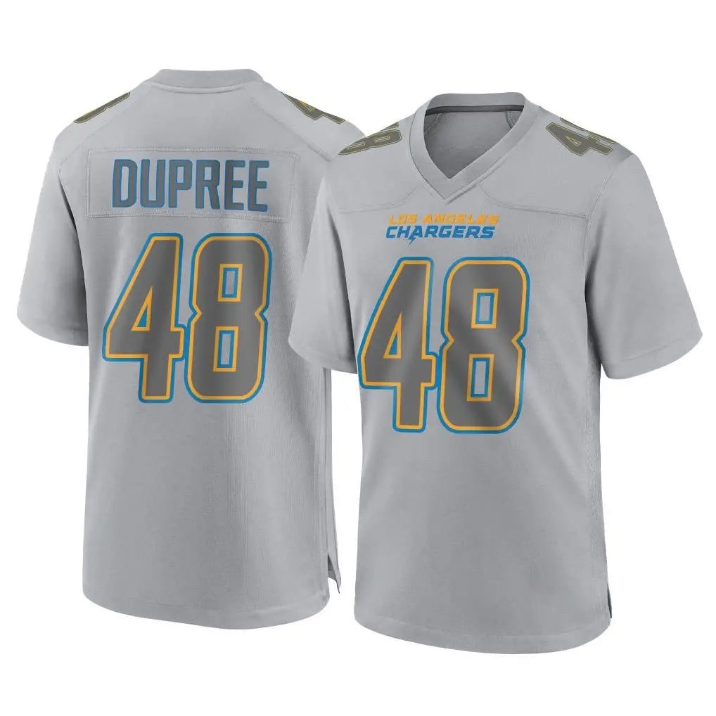 Kooe LA.Chargers #48 Bud Dupree Player Gray Atmosphere Fashion Home Game Stitched Jerseys