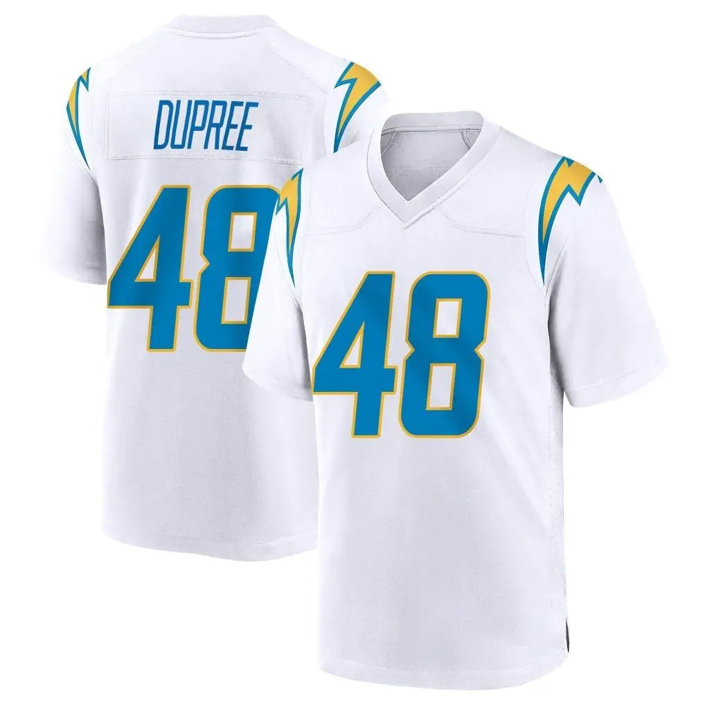 Kooe LA.Chargers #48 Bud Dupree Player White Home Game Stitched Jerseys