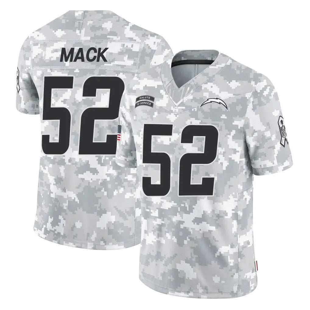 Kooe LA.Chargers #52 Khalil Mack Player Arctic Camo Salute To Service Limited Game Stitched Jerseys