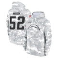 Kooe LA.Chargers #52 Khalil Mack Player Arctic Camo Salute to Service Hoodies Game Stitched Jerseys