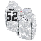 Kooe LA.Chargers #52 Khalil Mack Player Arctic Camo Salute to Service Hoodies Game Stitched Jerseys