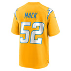 Kooe LA.Chargers #52 Khalil Mack Player Gold Home Game Stitched Jerseys