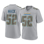 Kooe LA.Chargers #52 Khalil Mack Player Gray Atmosphere Fashion Home Game Stitched Jerseys
