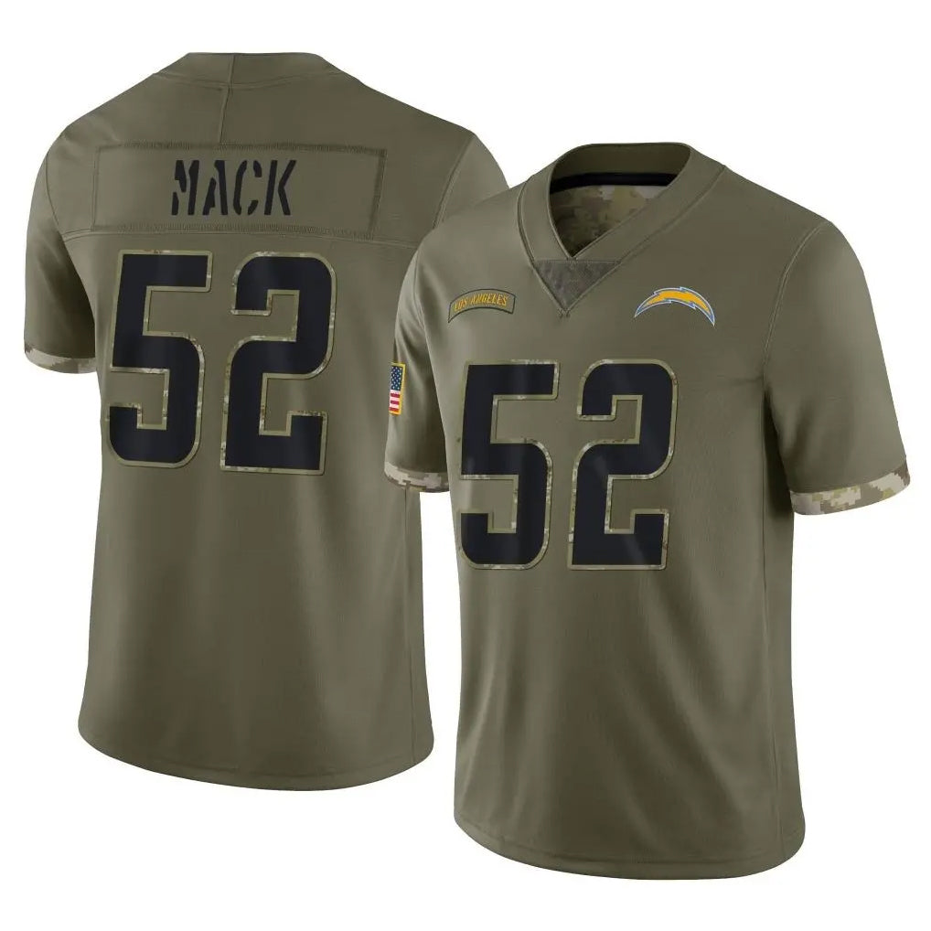 Kooe LA.Chargers #52 Khalil Mack Player Olive Salute To Service Limited Stitched Jerseys
