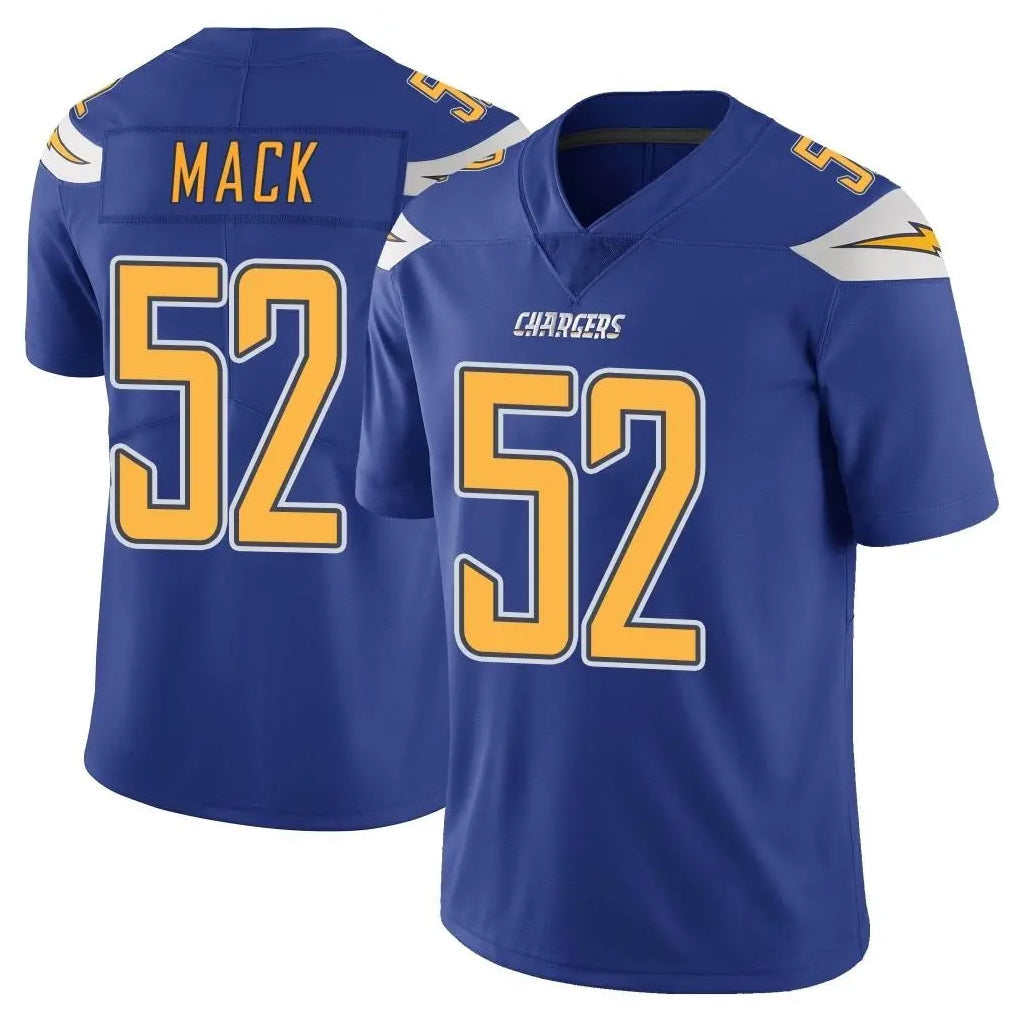 Kooe LA.Chargers #52 Khalil Mack Player Royal Limited Color Rush Vapor Untouchable Home Game Stitched Jerseys