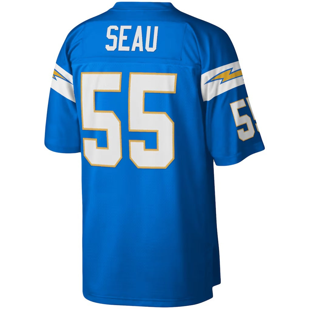 Kooe LA.Chargers #55 Junior Seau Mitchell & Ness Powder Blue Legacy Replica Stitched Jerseys