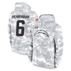 Kooe LA.Chargers #6 Denzel Perryman Player Arctic Camo Salute to Service Hoodies Limited Game Stitched Jerseys