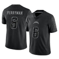 Kooe LA.Chargers #6 Denzel Perryman Player Black Limited Reflective Home Game Stitched Jerseys