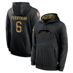 Kooe LA.Chargers #6 Denzel Perryman Player Black Salute to Service Hoodies Limited Game Stitched Jerseys