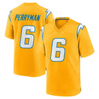 Kooe LA.Chargers #6 Denzel Perryman Player Gold Home Game Stitched Jerseys