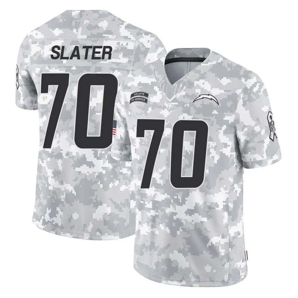 Kooe LA.Chargers #70 Rashawn Slater Player Arctic Camo Salute To Service Limited Game Stitched Jerseys