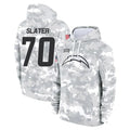Kooe LA.Chargers #70 Rashawn Slater Player Arctic Camo Salute to Service Hoodies Limited Game Stitched Jerseys