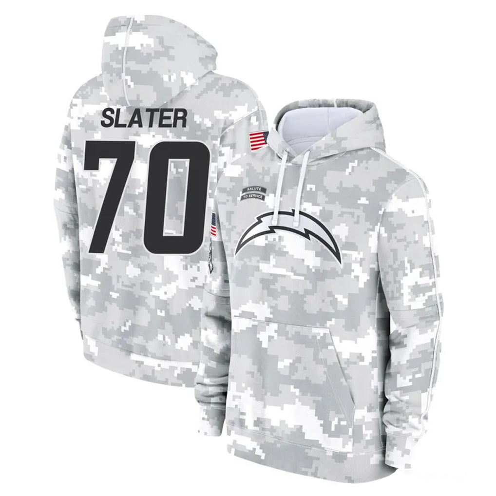 Kooe LA.Chargers #70 Rashawn Slater Player Arctic Camo Salute to Service Hoodies Limited Game Stitched Jerseys