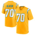 Kooe LA.Chargers #70 Rashawn Slater Player Gold Home Game Stitched Jerseys
