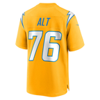 Kooe LA.Chargers #76 Joe Alt Gold Alternate Charger Power Game Player Stitched Jerseys