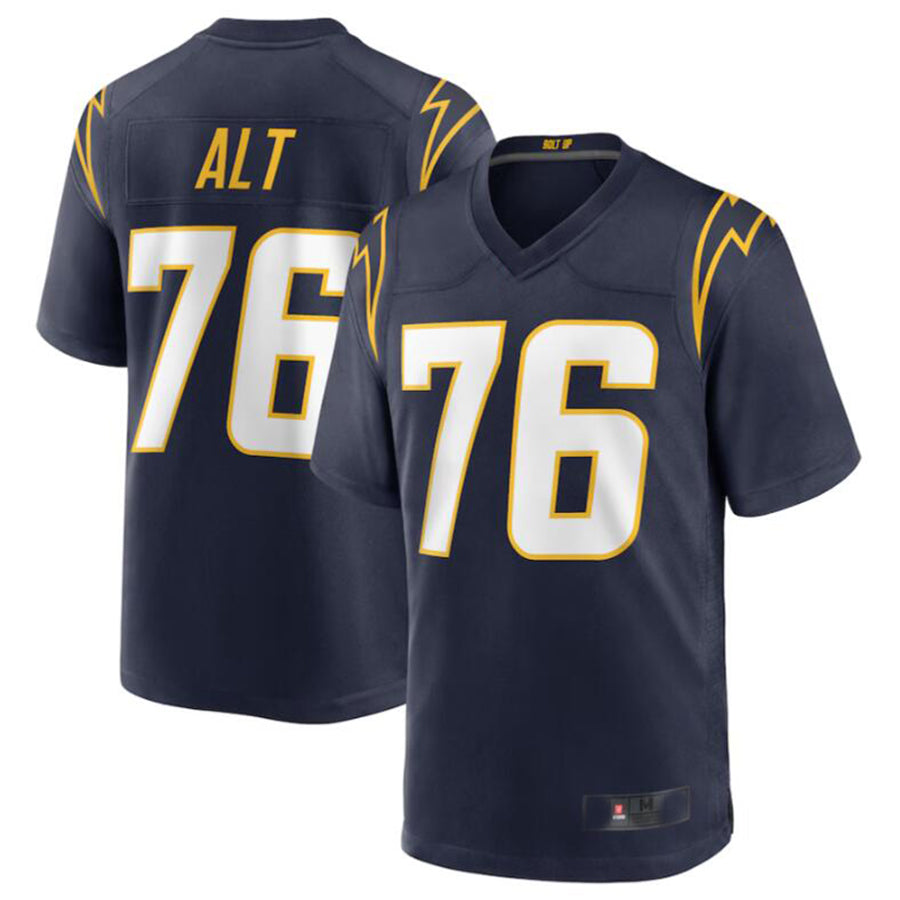 Kooe LA.Chargers #76 Joe Alt Navy 2024 Draft First Round Pick Player Game Jersey American Stitched Jersey