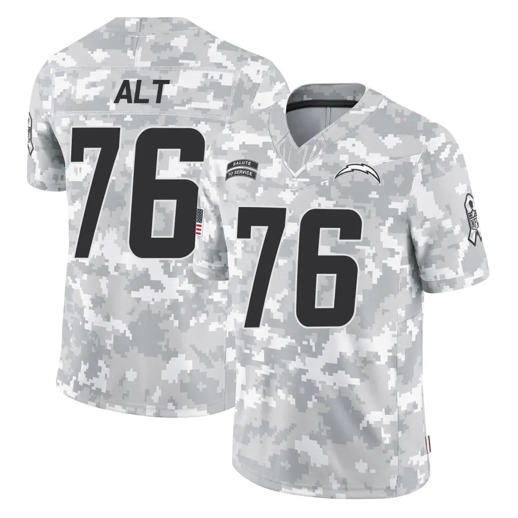 Kooe LA.Chargers #76 Joe Alt Player Arctic Camo Salute To Service Limited Game Stitched Jerseys