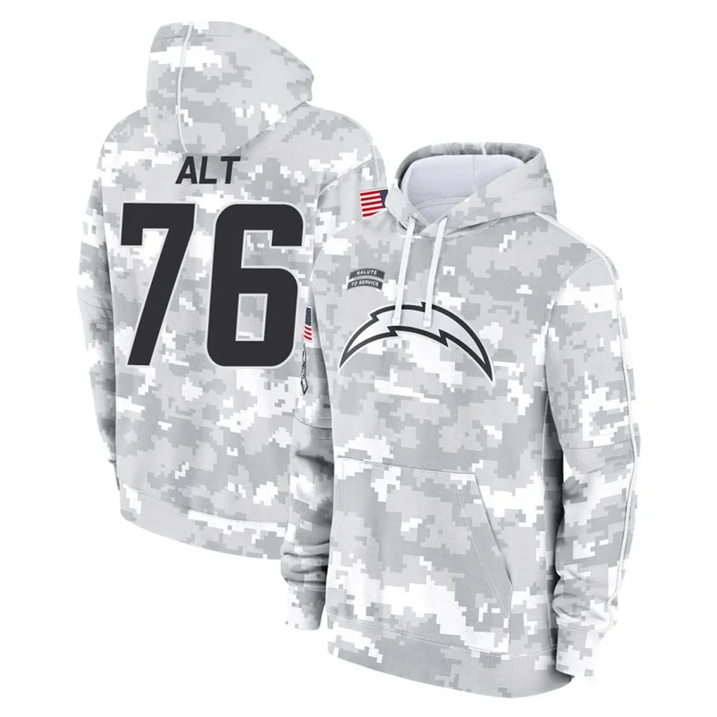 Kooe LA.Chargers #76 Joe Alt Player Arctic Camo Salute to Service Hoodies Limited Game Stitched Jerseys