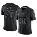 Kooe LA.Chargers #76 Joe Alt Player Black Limited Reflective Home Game Stitched Jerseys