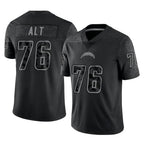 Kooe LA.Chargers #76 Joe Alt Player Black Limited Reflective Home Game Stitched Jerseys