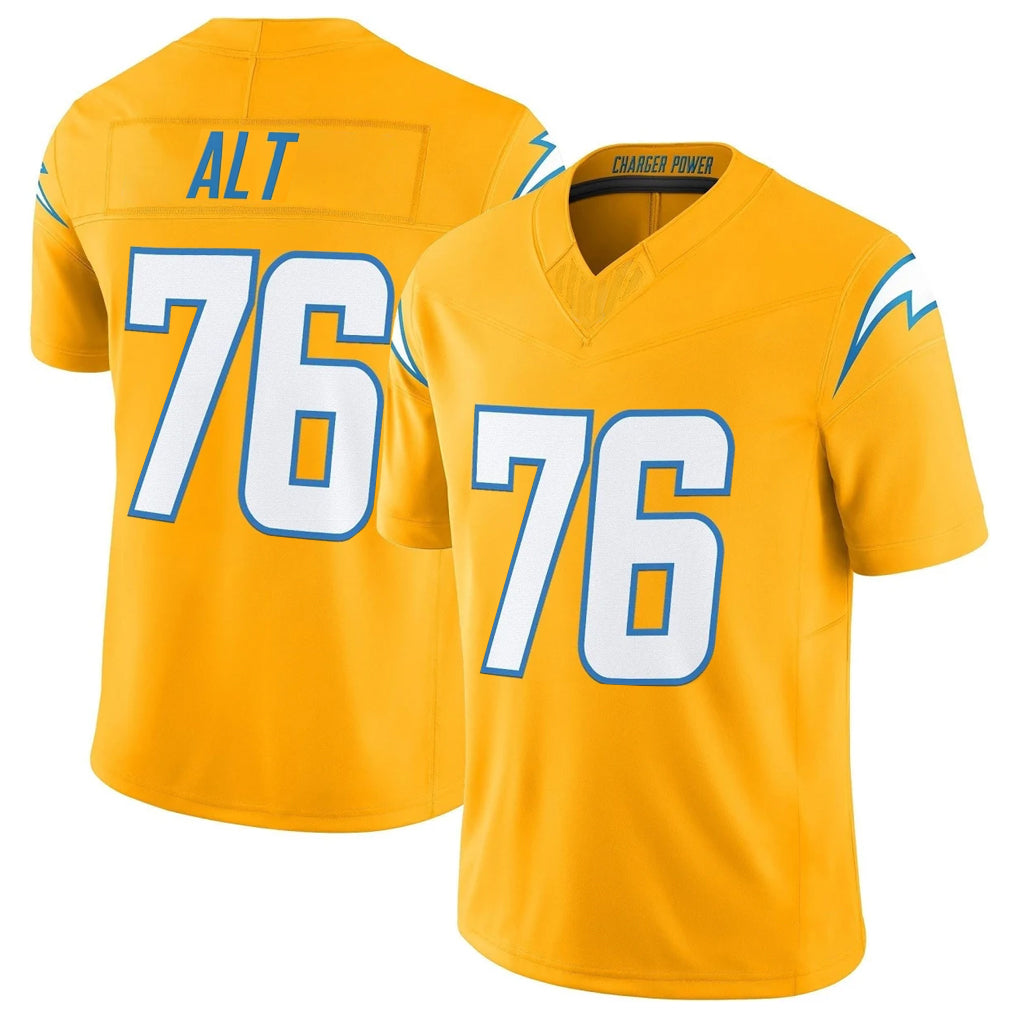 Kooe LA.Chargers #76 Joe Alt Player Gold Limited Vapor F.U.S.E. Home Game Stitched Jerseys