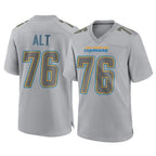 Kooe LA.Chargers #76 Joe Alt Player Gray Atmosphere Fashion Home Game Stitched Jerseys