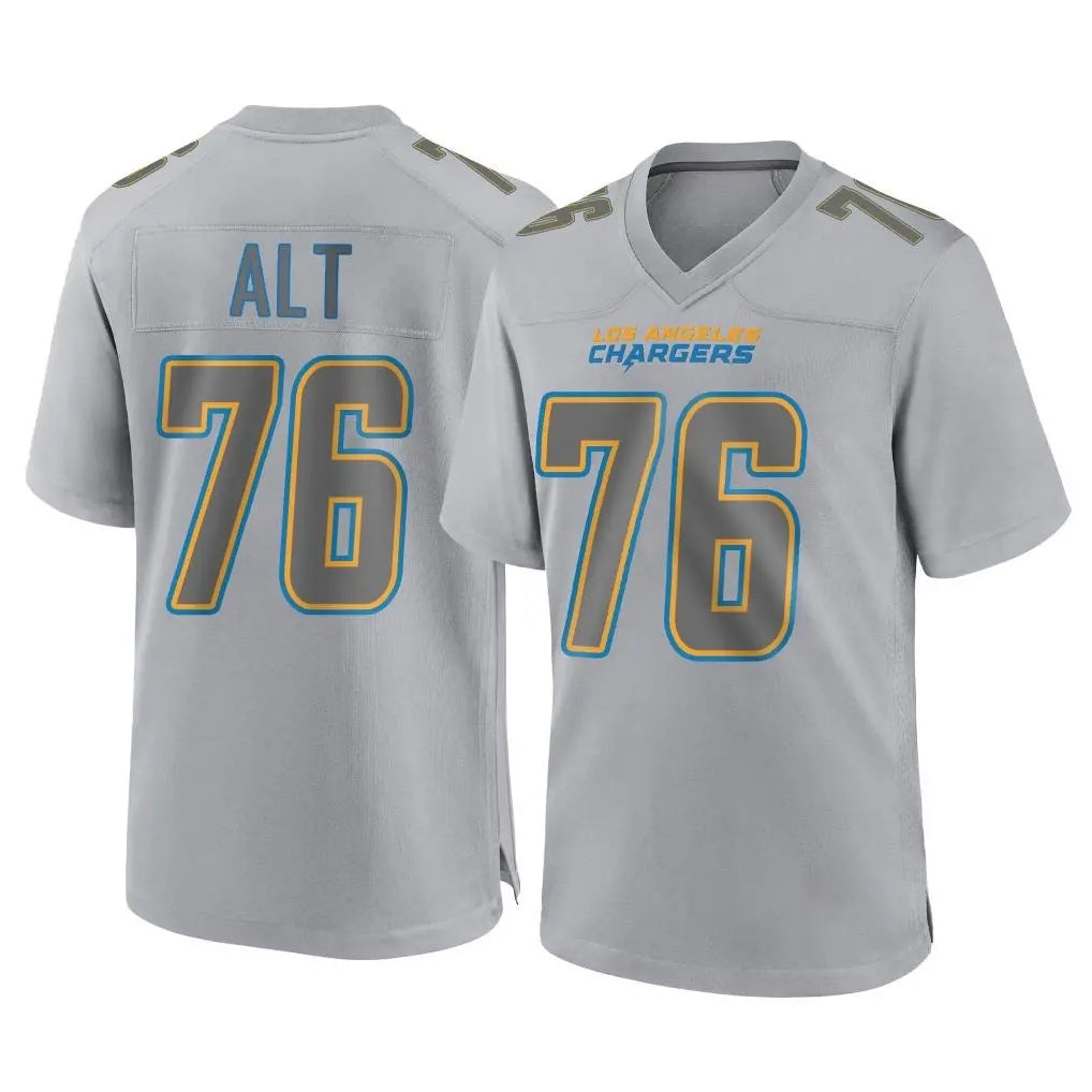 Kooe LA.Chargers #76 Joe Alt Player Gray Atmosphere Fashion Home Game Stitched Jerseys