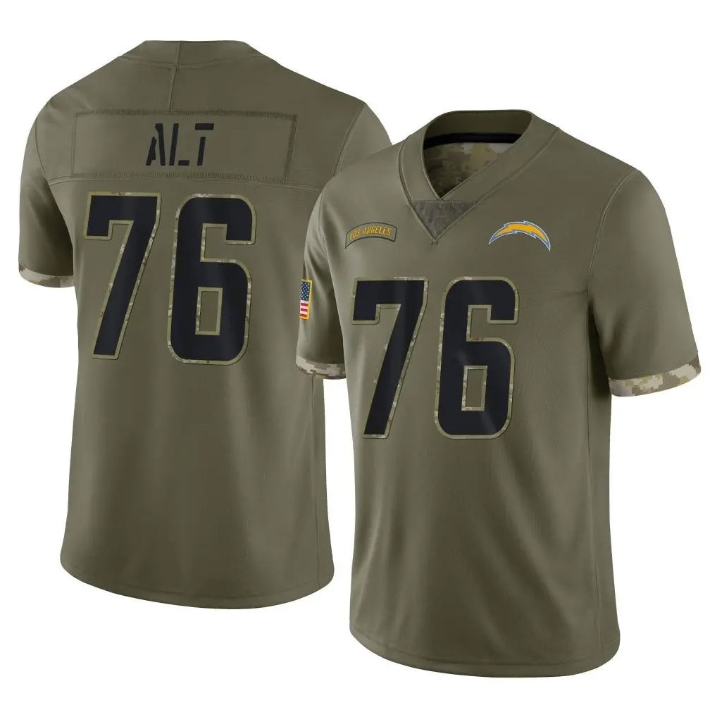 Kooe LA.Chargers #76 Joe Alt Player Olive Salute To Service Limited Stitched Jerseys