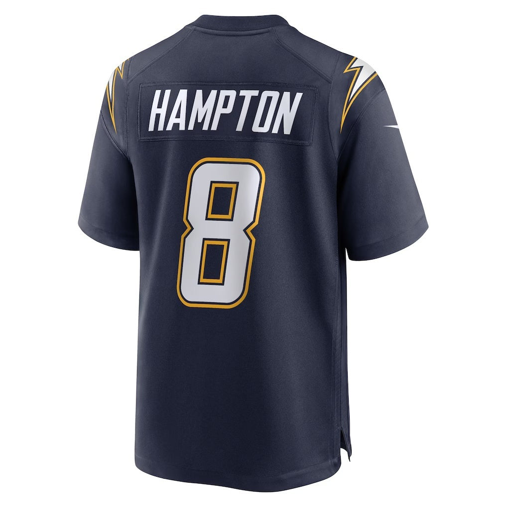 Kooe LA.Chargers #8 Omarion Hampton Navy Alternate Super Chargers Game Player Stitched Jerseys