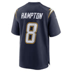Kooe LA.Chargers #8 Omarion Hampton Navy Alternate Super Chargers Game Player Stitched Jerseys