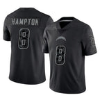 Kooe LA.Chargers #8 Omarion Hampton Player Black Limited Reflective Home Game Stitched Jerseys