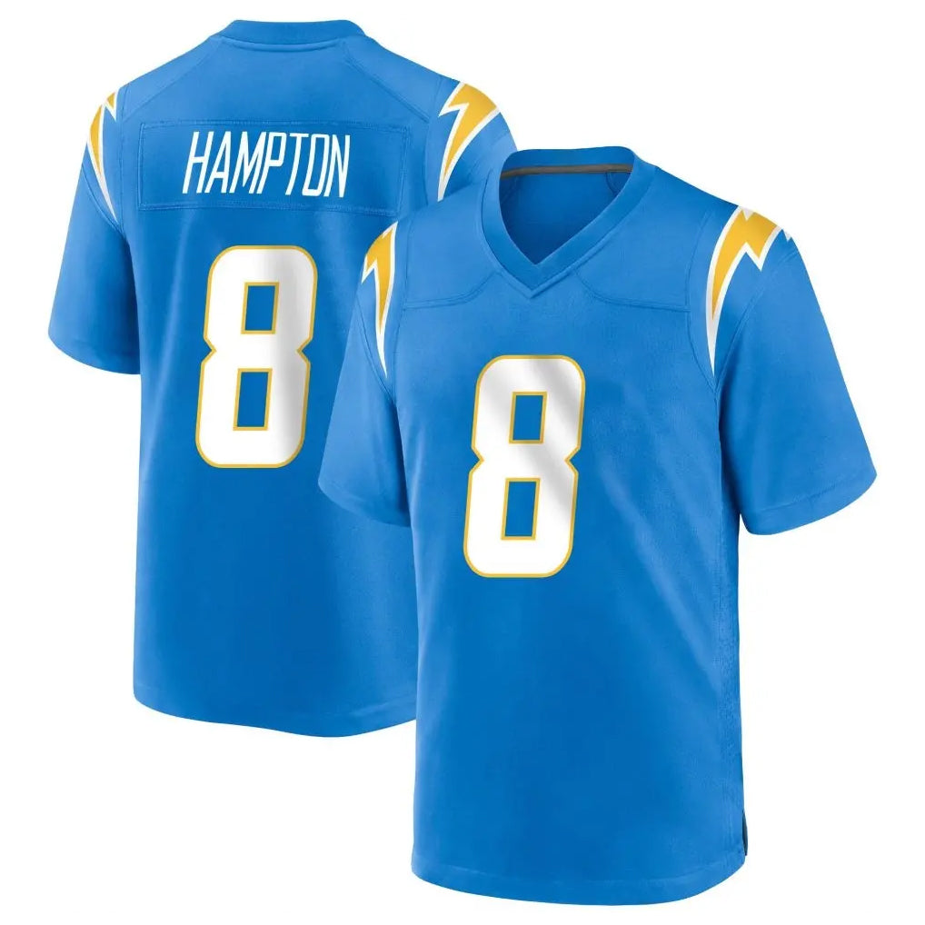 Kooe LA.Chargers #8 Omarion Hampton Player Blue Home Game Stitched Jerseys