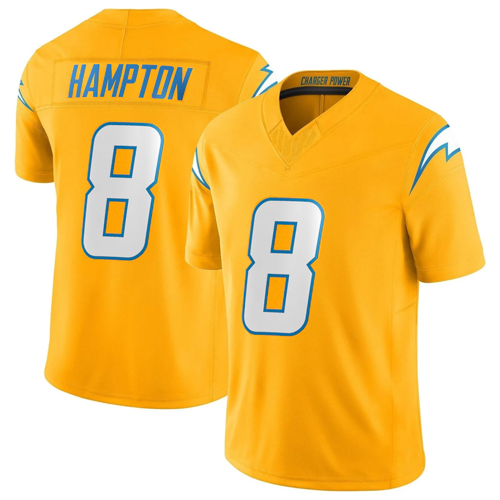 Kooe LA.Chargers #8 Omarion Hampton Player Gold Limited Vapor F.U.S.E. Home Game Stitched Jerseys